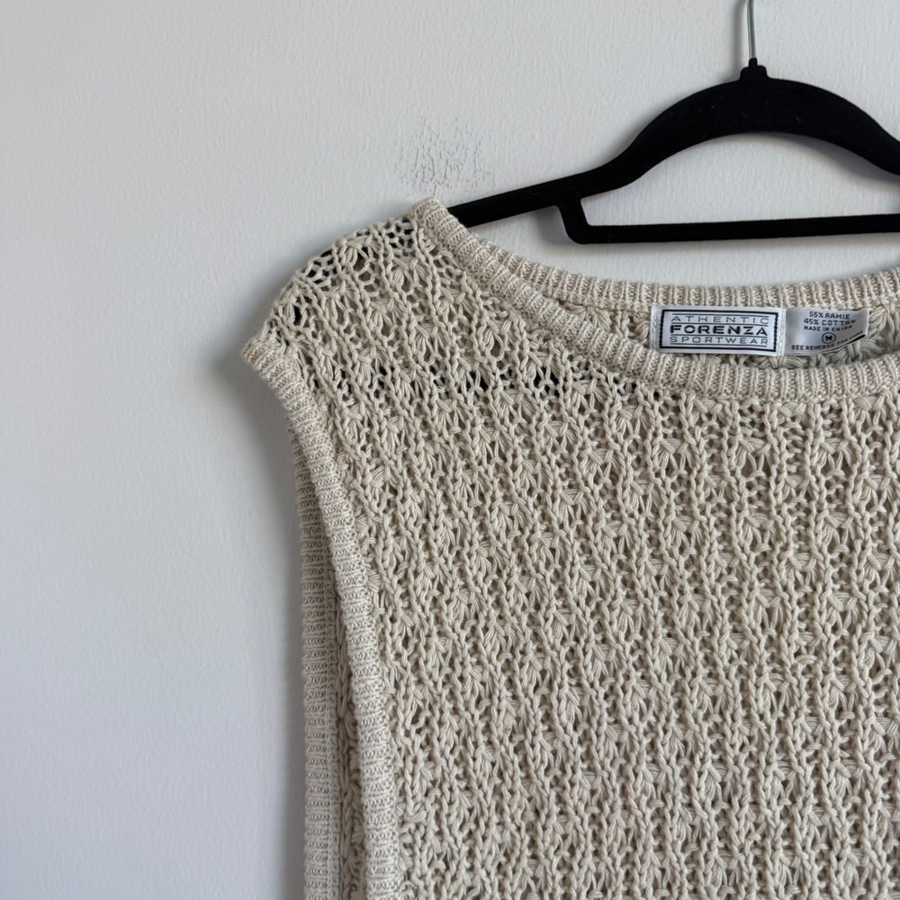 Vintage‎ Forenza Sportswear Chunky Knit Boho Chic Sleeveless Sweater Top - Picture 4 of 9